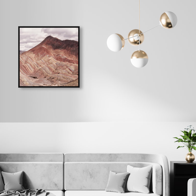 Blush Mountain Print by Oliver Gal, 21" H x 21" W, Black Floater Frame