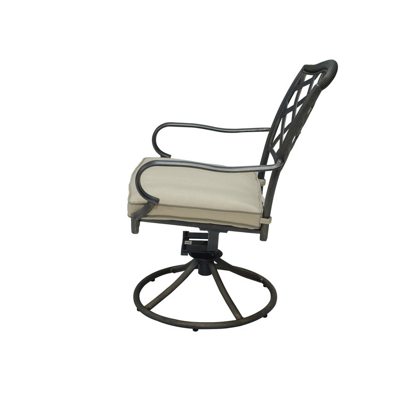Chaises de bistro d'extérieur pivotantes avec coussin