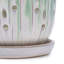 Ensemble de pots de fleurs en céramique vert-blanc fait à la main (7,48 po x 5,51 po et 8,07 po x 6,1 po), pots de fleurs d'intérieur et d'extérieur pour orchidées, plantes grasses par la fenêtre, trous respirants et poids léger-943545269