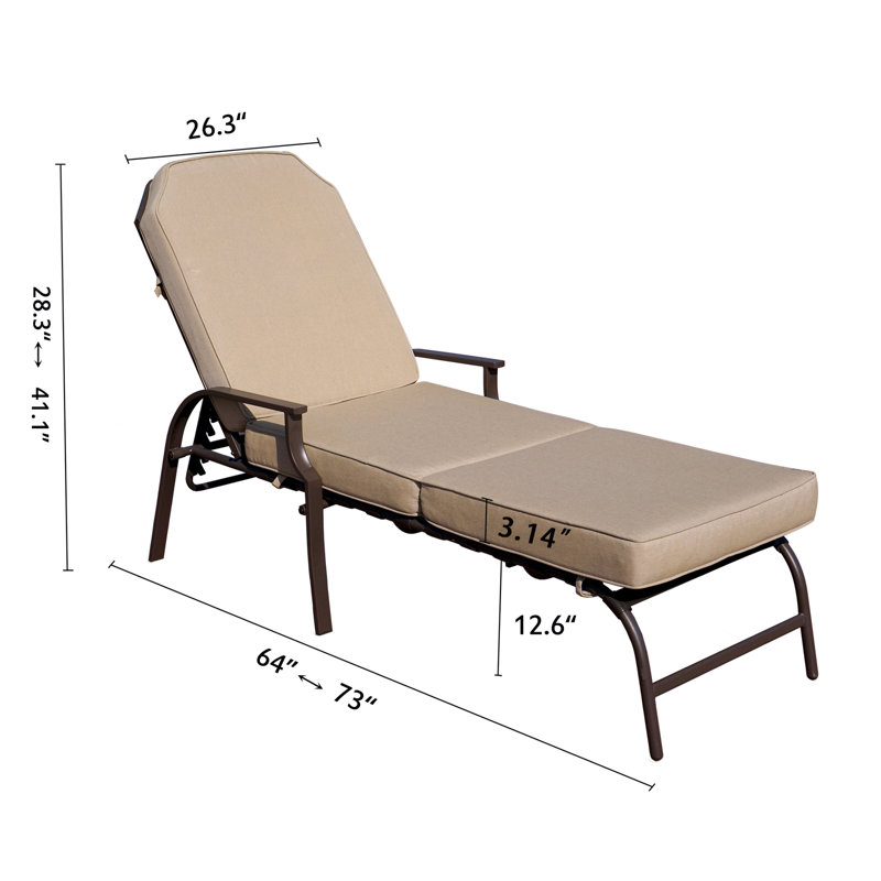 Méridienne Maya - Fauteuil inclinable pour l'extérieur, Beige / Brun