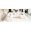 Canapé modulaire crème de 112,2 po avec lit escamotable, espace de rangement mobile, 3 coussins pour le style du salon