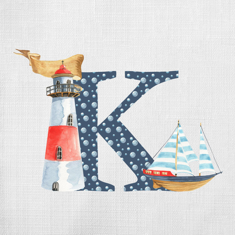 Nautical Sea Life_250 - Coussin décoratif en polyester, H 18 po x l 18 po