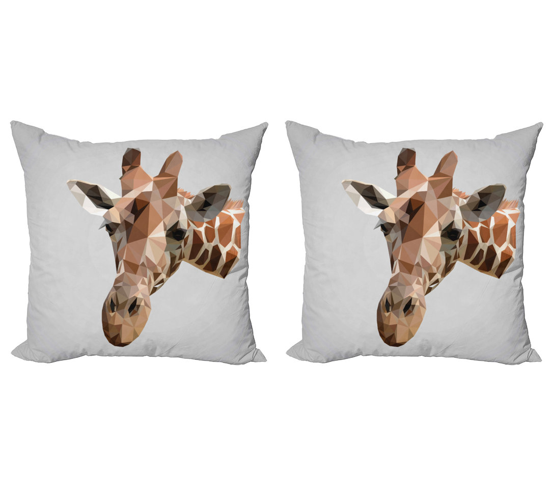 Kissen Kissenbezug 2er-Pack, Savannah Wildlife Giraffe