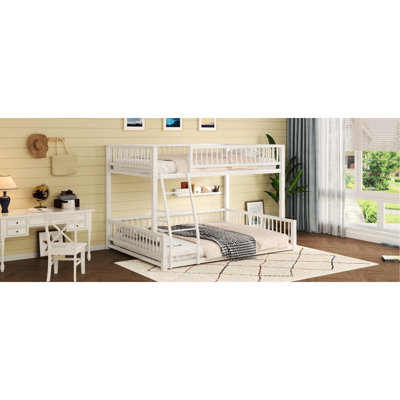 Full Xl Over Queen Bunk Bed With And Guardrails, Heavy Duty Metal, Detachable, Space - Saving, Elegant Bed, , Detachable Design, Saver, Blunt by Ivy Bronx
