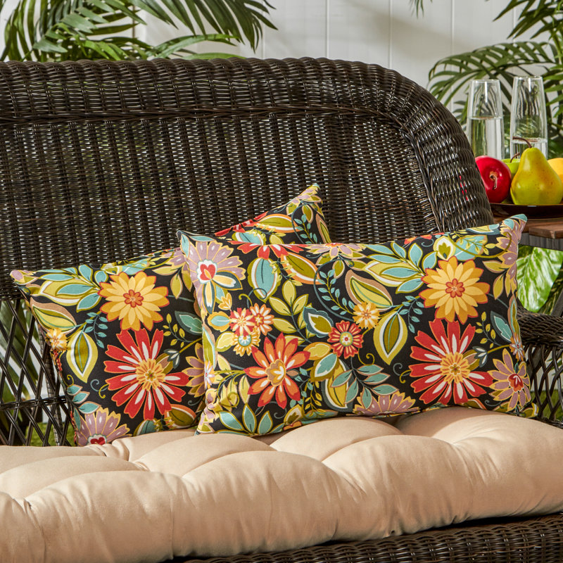 Henrich Indoor/Outdoor Striped Lumbar Pillow, Jungle