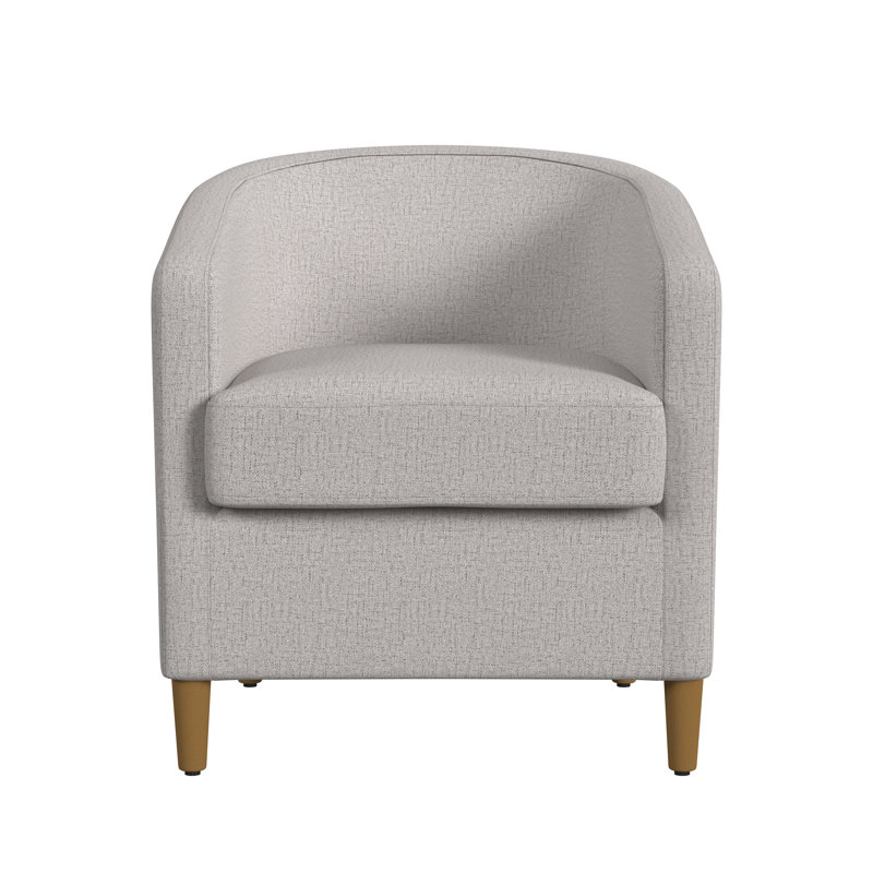 Gela Upholstered Barrel Chair, Neutre 100% polyester uni texturé