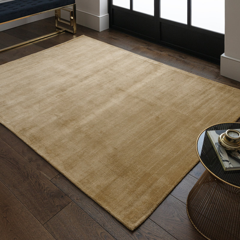 Doris Plain Silky Soft Gold Rug, Rectangle 240 x 340cm