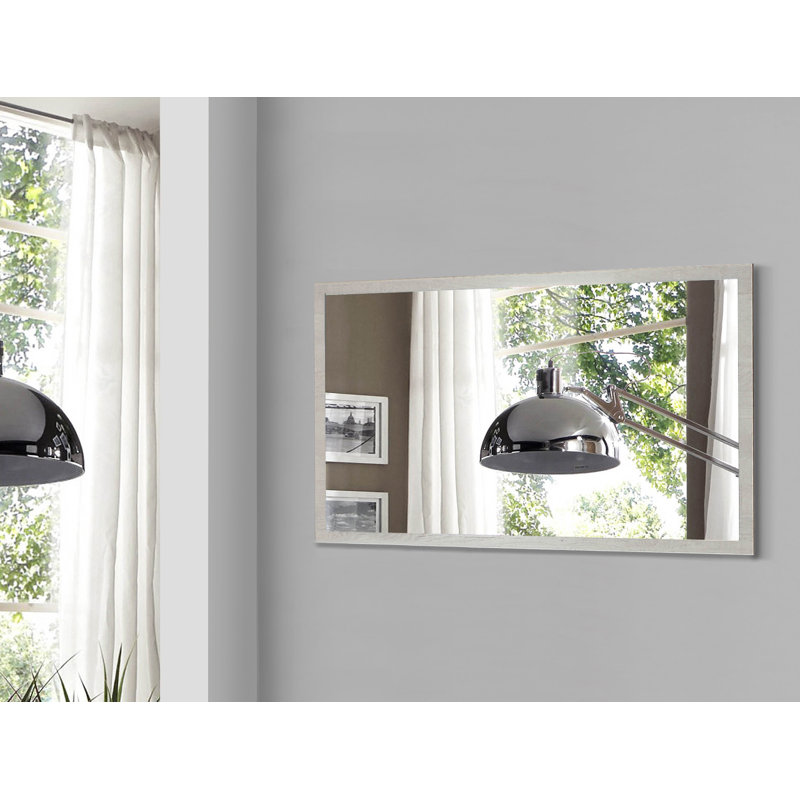 Berlanga Wood Wall Mirror, Pinia White
