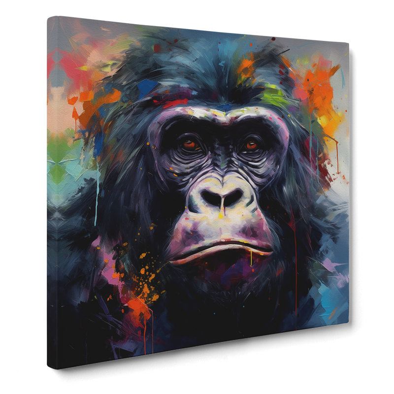 Gorilla Expressionism No.1 - Wrapped Canvas, 50cm H x 50cm W x 3cm D