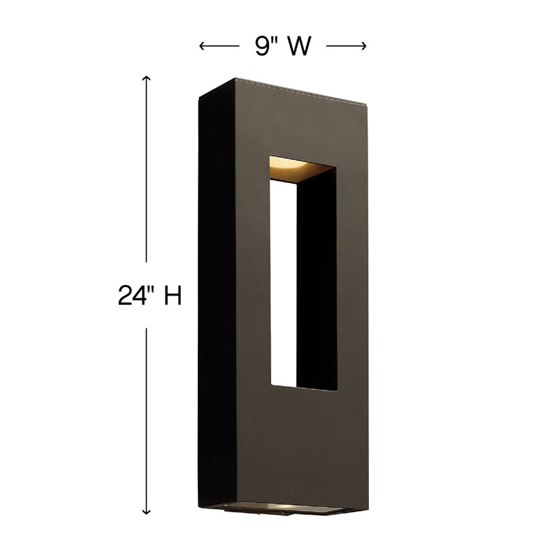 Extra Large Wall Mount Lantern, Bronze, 24" H x 9" W x 4" D