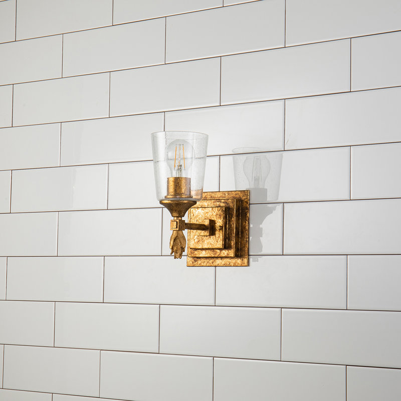 Vetiver 1 Light Dark Bronze With Gold Accent, Gold