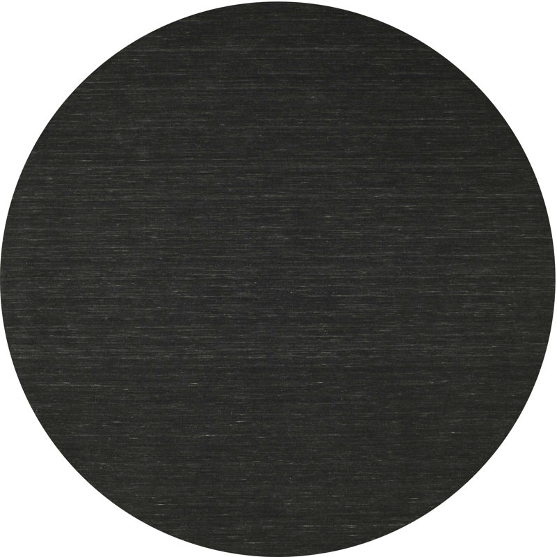 Tapis contemporain noir, Rond 3 pi