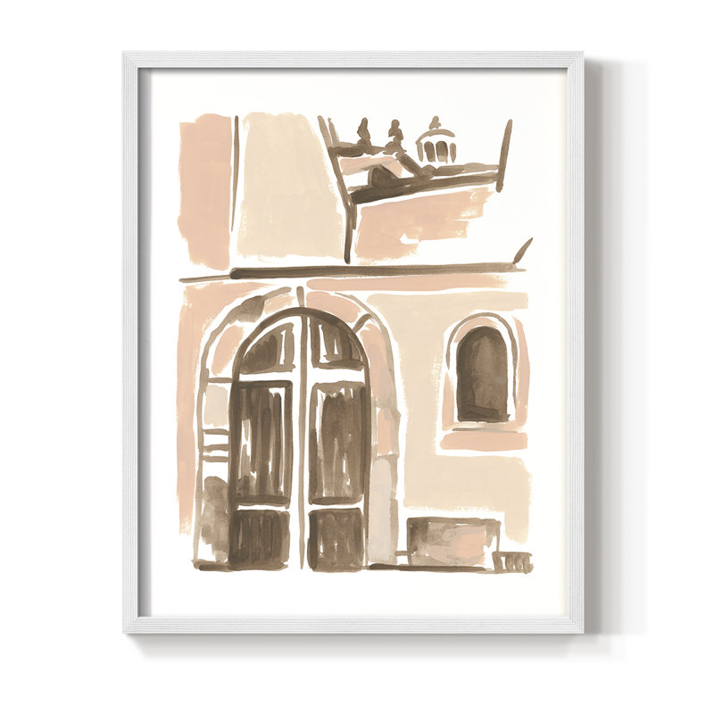 Blush Architecture Study V, reproduction encadrée - bois massif, Blanc, H 20 po x l 16 po