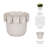 Modern Leaf Accent Round Ceramic Outdoor Planter for Home Decor - Applique Indoor Flower Pots for Living Room and Patio Styling - Cream-2100552676