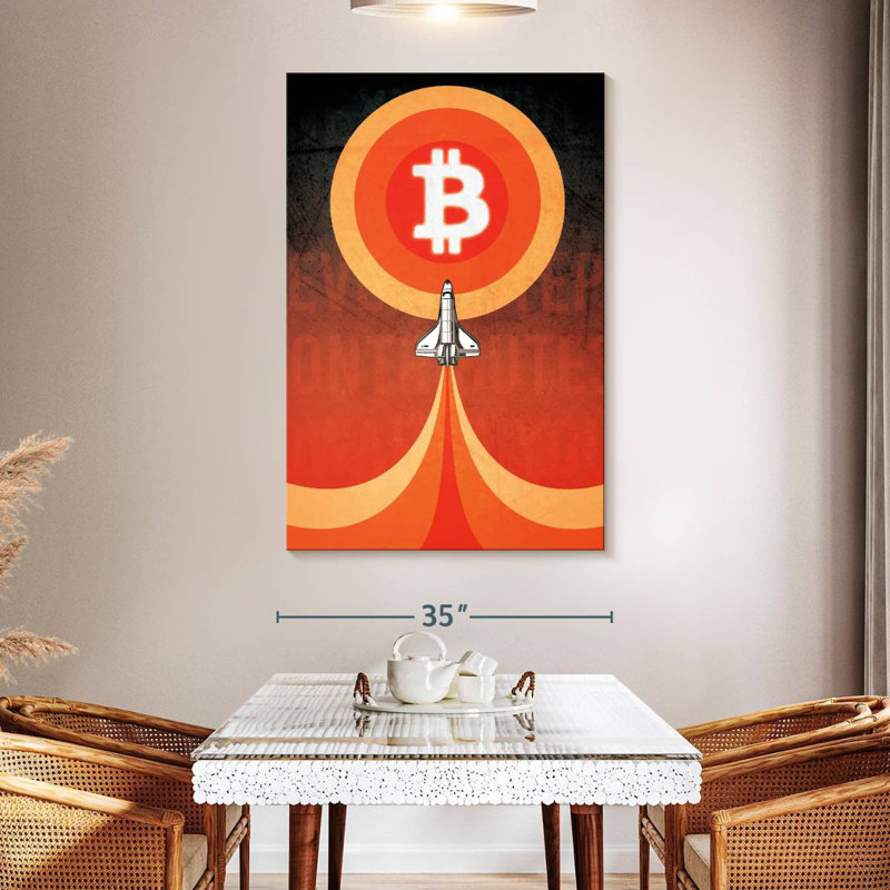 Oberle Bitcoin To The Moon, 51" H x 34" W