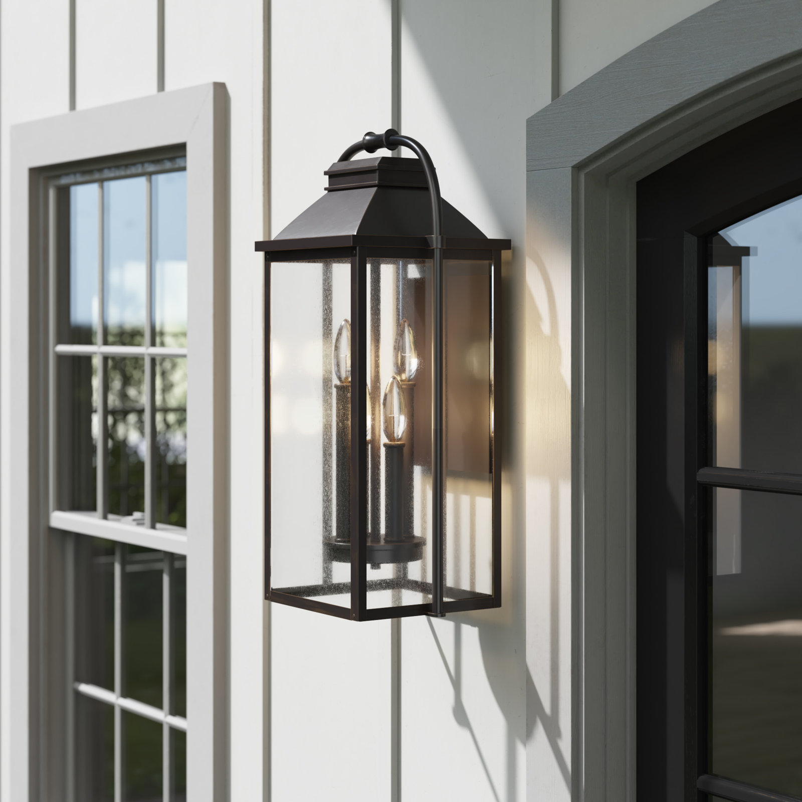 Newson 4 Light Outdoor Wall Light, Antique Bronze