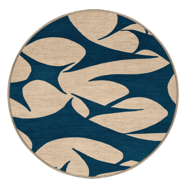  Tapis bord de mer lavable Manta Ray Glide, Rond 3 pi