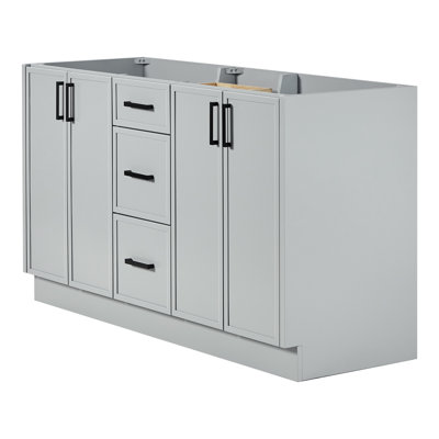 Ariel Kelley 60 Inch Double Sink Base Cabinet In Oak
