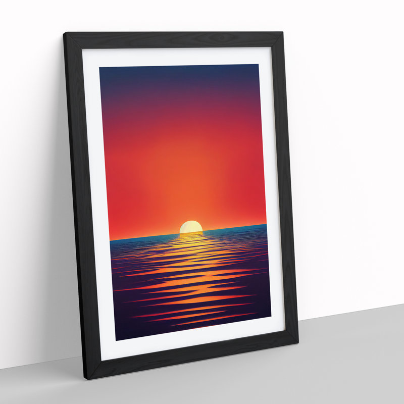 Stimulating Ocean Sunset - Framed Print, Black Framed, 64cm H x 46cm W x 2cm D