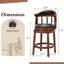 Tabouret de bar pivotant en cuir véritable véritable avec structure en bois d'hévéa massif, dossier mi-haut-429987028-429987029