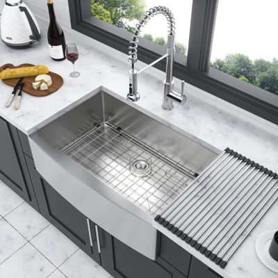 30 Inch Deep Kitchen Sink - Stainless Steel, 16 Gauge, With R10 Rounded Corners And Noise Control Feature 30" In Steel 21"X10", Efficient Drainage Mounting Hardware Package