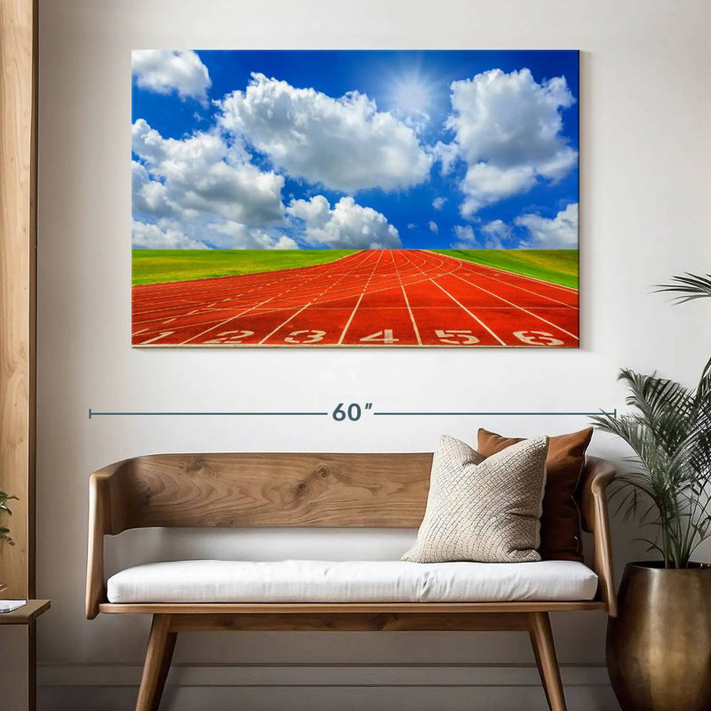 Cloudscape Over Running Track, 34" H x 51" W