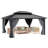 Outdoor Metal Hardtop Patio Gazebo with Privacy Curtain and Mosquito Netting-109868099