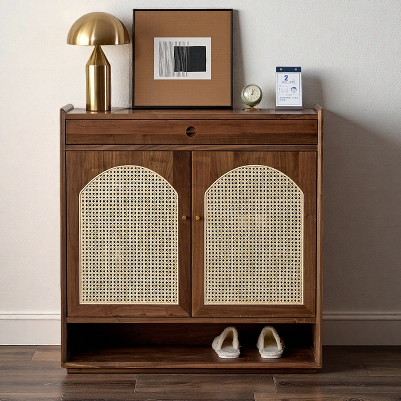 Rangement à chaussures de style rétro, Bois brun foncé