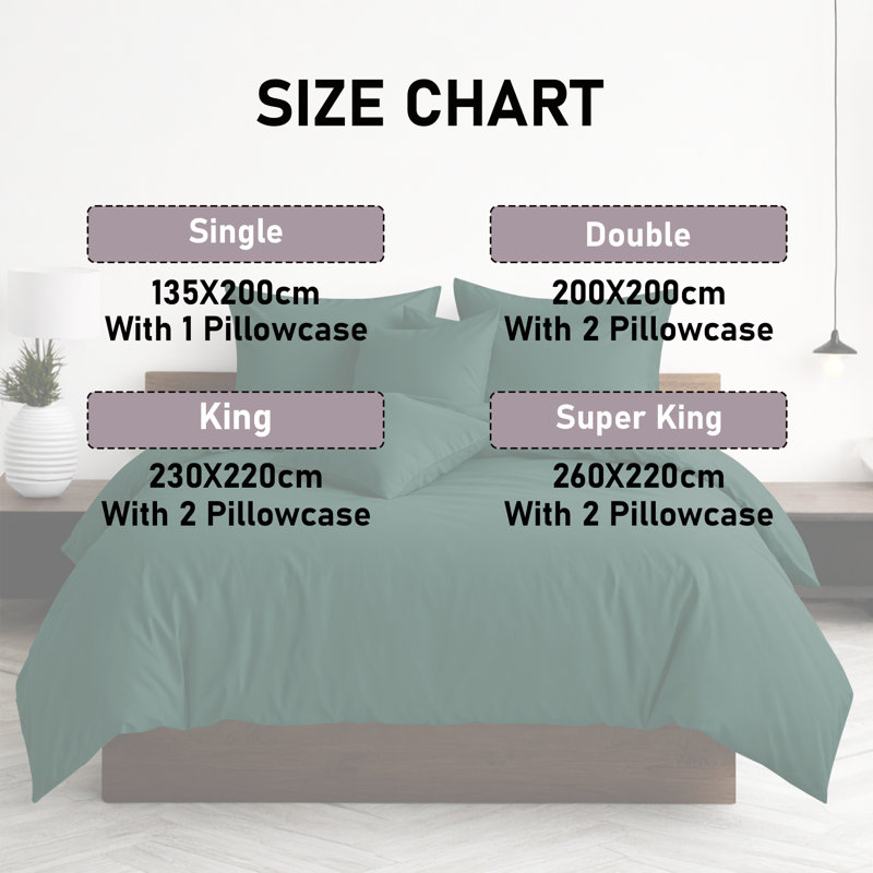 Luxury 3-Piece Dyed Duvet Cover Set With Pillowcases, Double Duvet Cover Set + 2 Pillowcases, Emerald