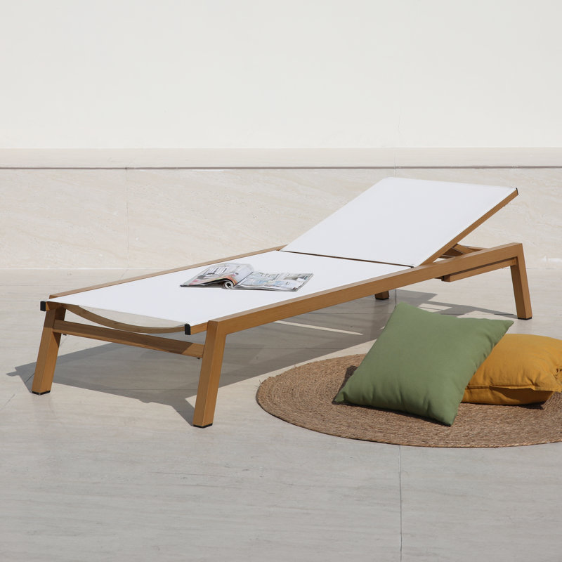192cm Long Reclining Single Chaise with Cushions, Cream