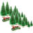 16PCS Artificial Mini Christmas Trees, Bottle Brush Trees With Wood Base,4 Sizes, 