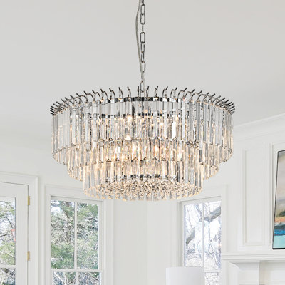 9 - Light Chandelier with Crystal Accents