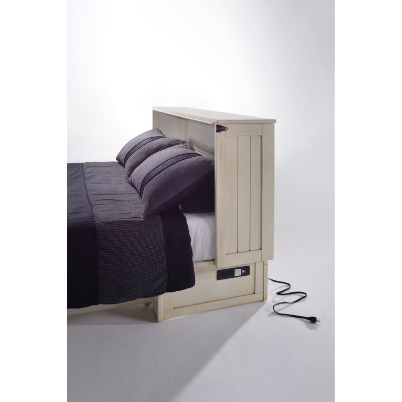 Ruaraidh Solid Wood Murphy Storage Bed, Buttercream