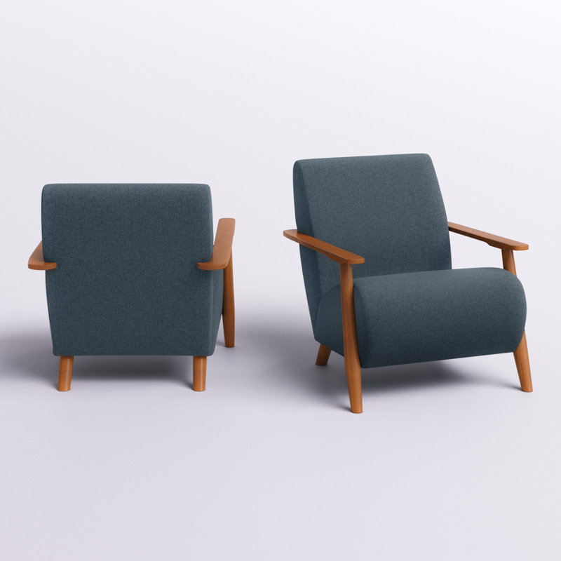 Andablo Upholstered Armchair (Set Of 2), Gray Linen