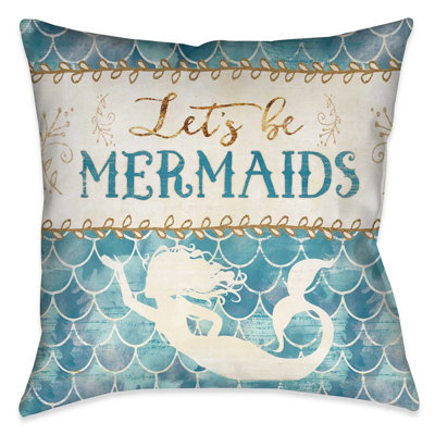 Let's Be Mermaids Polyester Throw Pillow