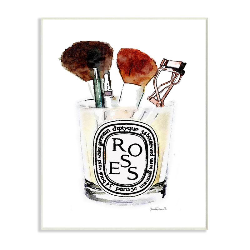 «Fashion Designer Makquillage Glass», art textuel, Plaque murale, H 15 po x l 10 po