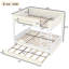 Lit superposé double au-dessus de double blanc et blanc cassé avec gigogne simple TG et échelle droite-1666434114-1666434142