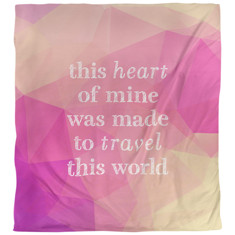 Housse de couette simple Travel Love Quote, Housse de couette pour très grand lit, Diamant rose