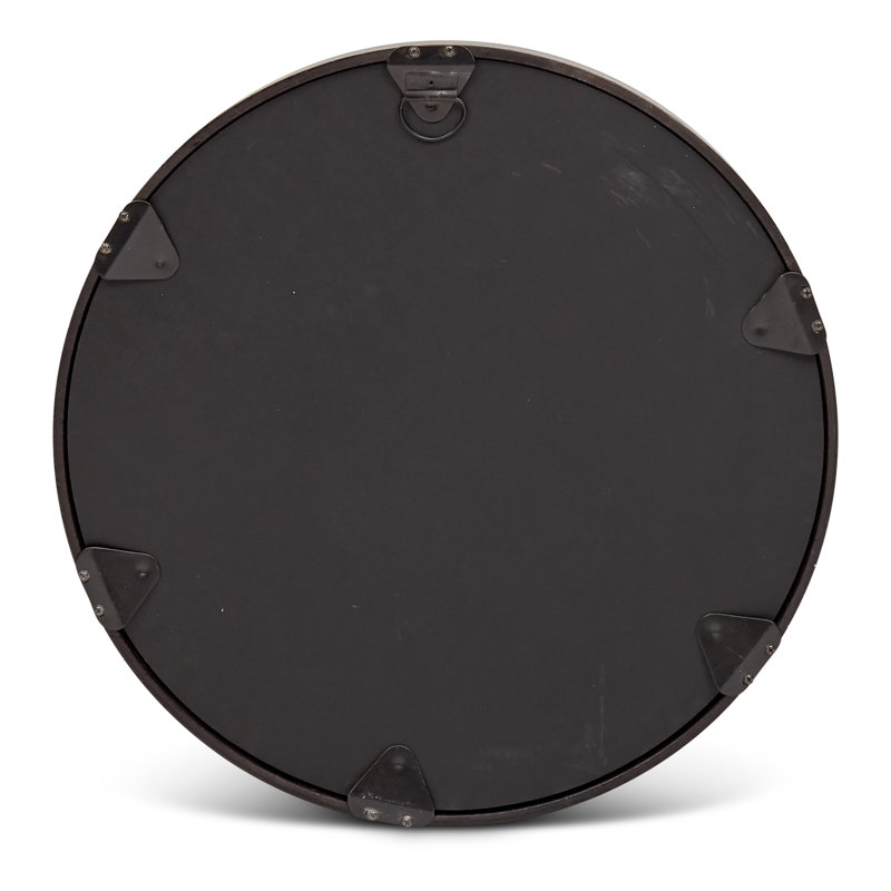 Samar Round Mirror, Raw Bronze, 23" H x 23" W