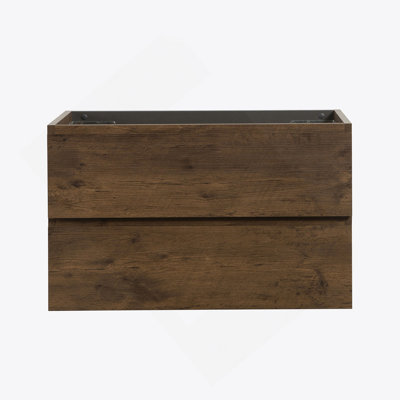 Armoire murale SANS lavabo, couleur noyer, avec deux tiroirs