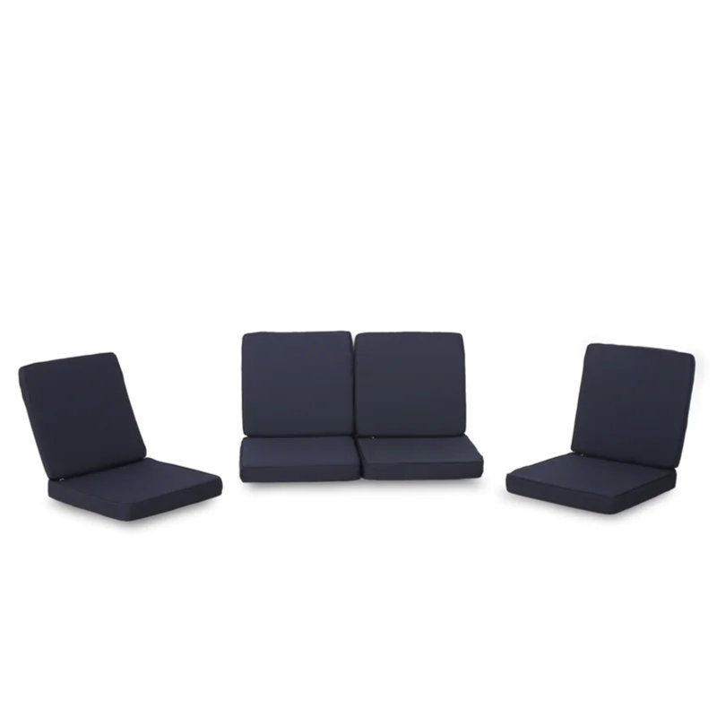  Carolina Club Chair Cushion Set, Back and Seat Cushions, Water Repellent Fabric, Navy Set of 4