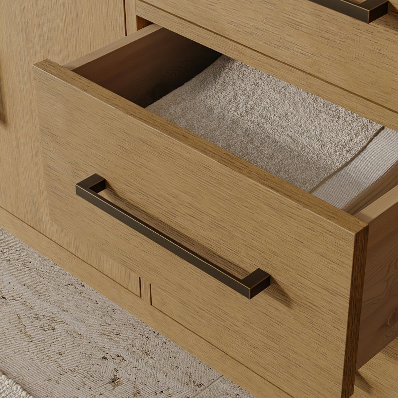Alsup 48'' W Vanity, Wire Brushed Oak