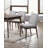 7Pc Dining Set Ash Walnut Finish Dining Table 6X Side Chairs Foam Cushion Fabric Upholstery