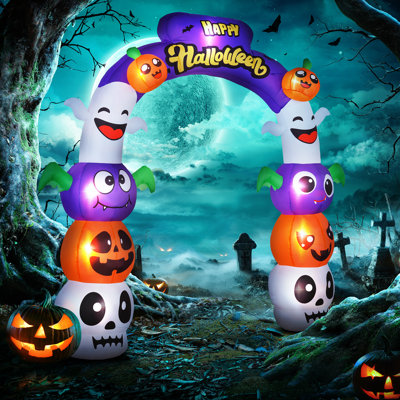 8ft Halloween Inflatable Archway, Outdoor LED Yard Display