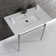Edwardian Ceramic Rectangular Console Bathroom Sink with Overflow