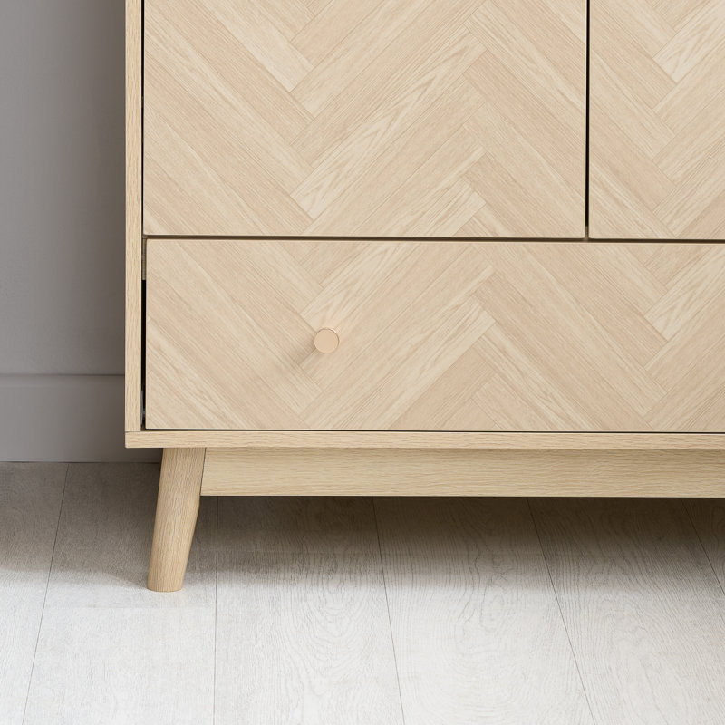 Mardell 2 Door Particle Board Wardrobe, Oak