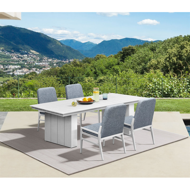 Ensemble de salle à manger Watze, chamois, 5 pièces avec chaises rembourrées, 4