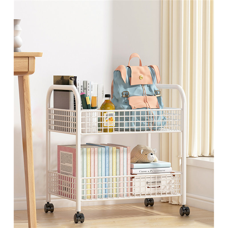 Nemuel 16.73'' H x 15.75'' W Book Cart with Wheels, White
