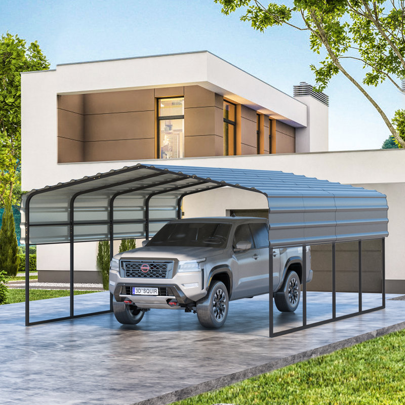 12 Ft. W x 20 Ft. D Carport with Galvanized Steel Roof