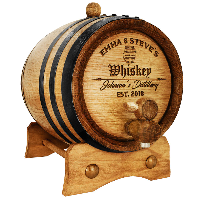 Tonneau à whisky vieilli personnalisé Barrel Design, 3 L, Oui